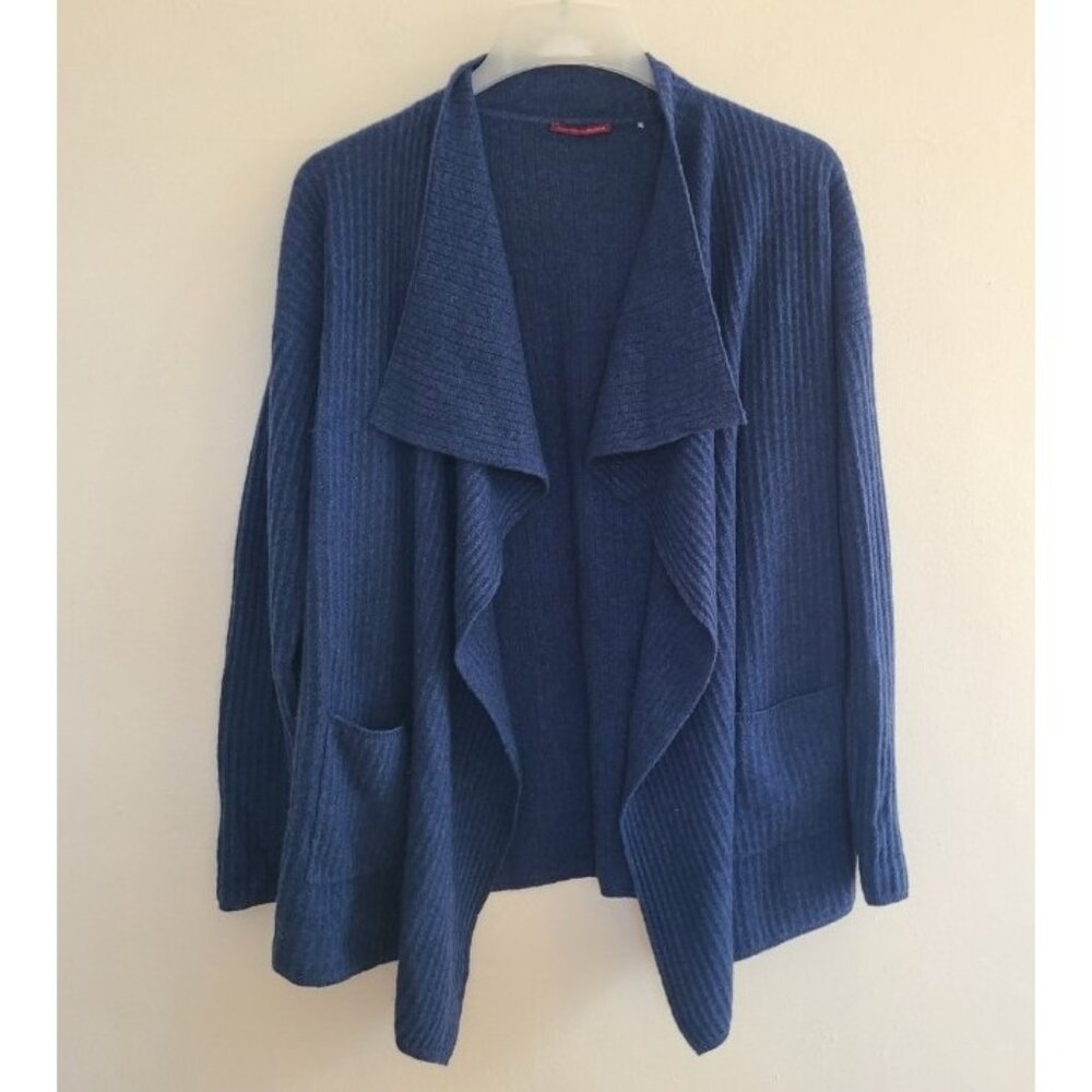 Cashmere Cashmere Women’s Cashmere Open Front Cardigan Blue Cashmere